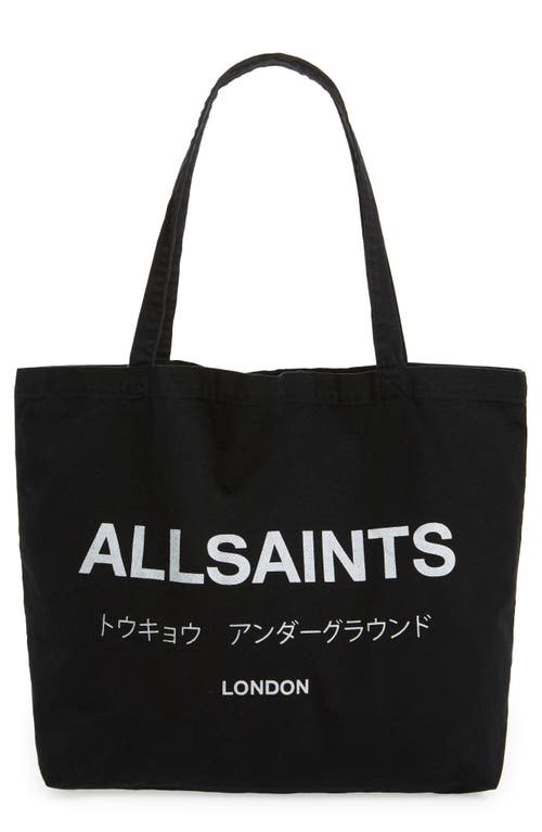 Shop Allsaints Underground Tote In Nori Green/black