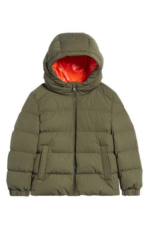 Moncler Kids' Eric Hooded Down Jacket Green at Nordstrom,