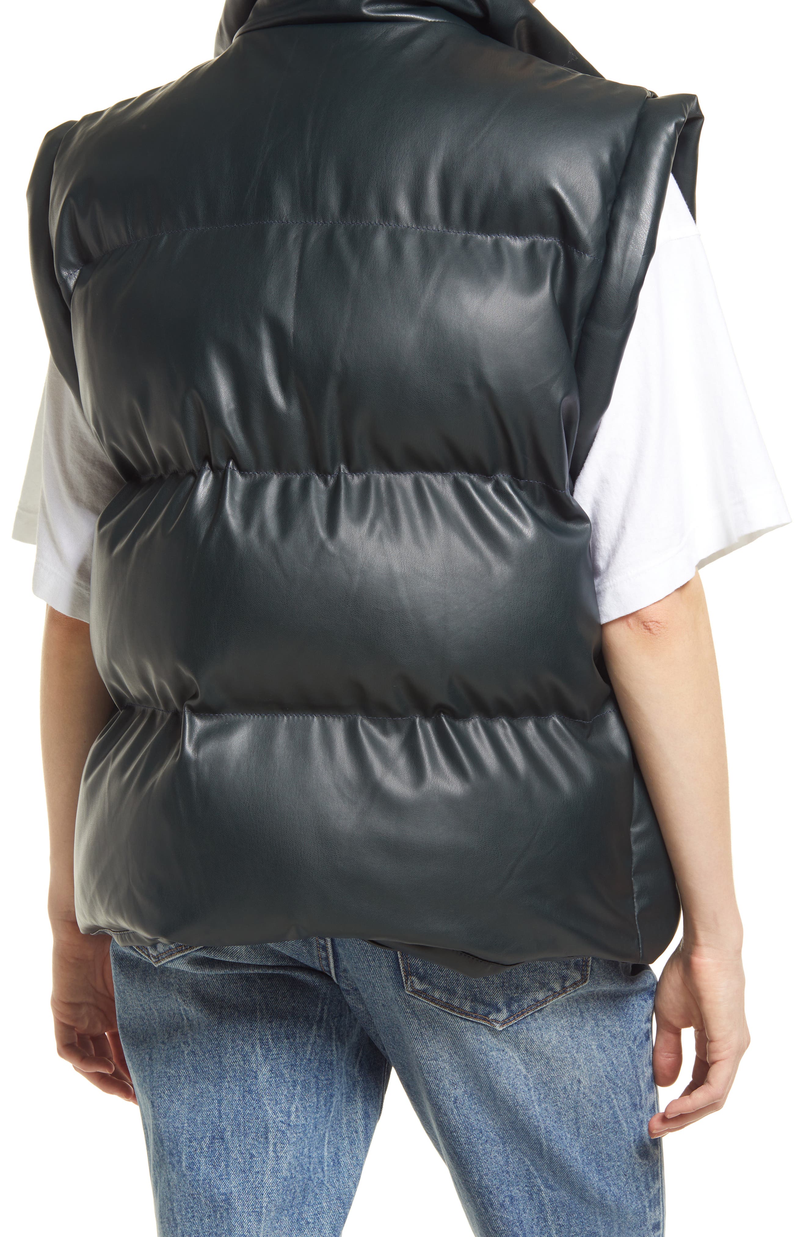 leather down vest