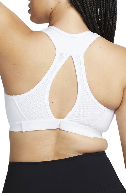 Shop Nike Dri-fit Swish High Support Sports Bra In White/white/black