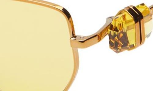Swarovski 57mm Irregular Butterfly Sunglasses In Gold Brown