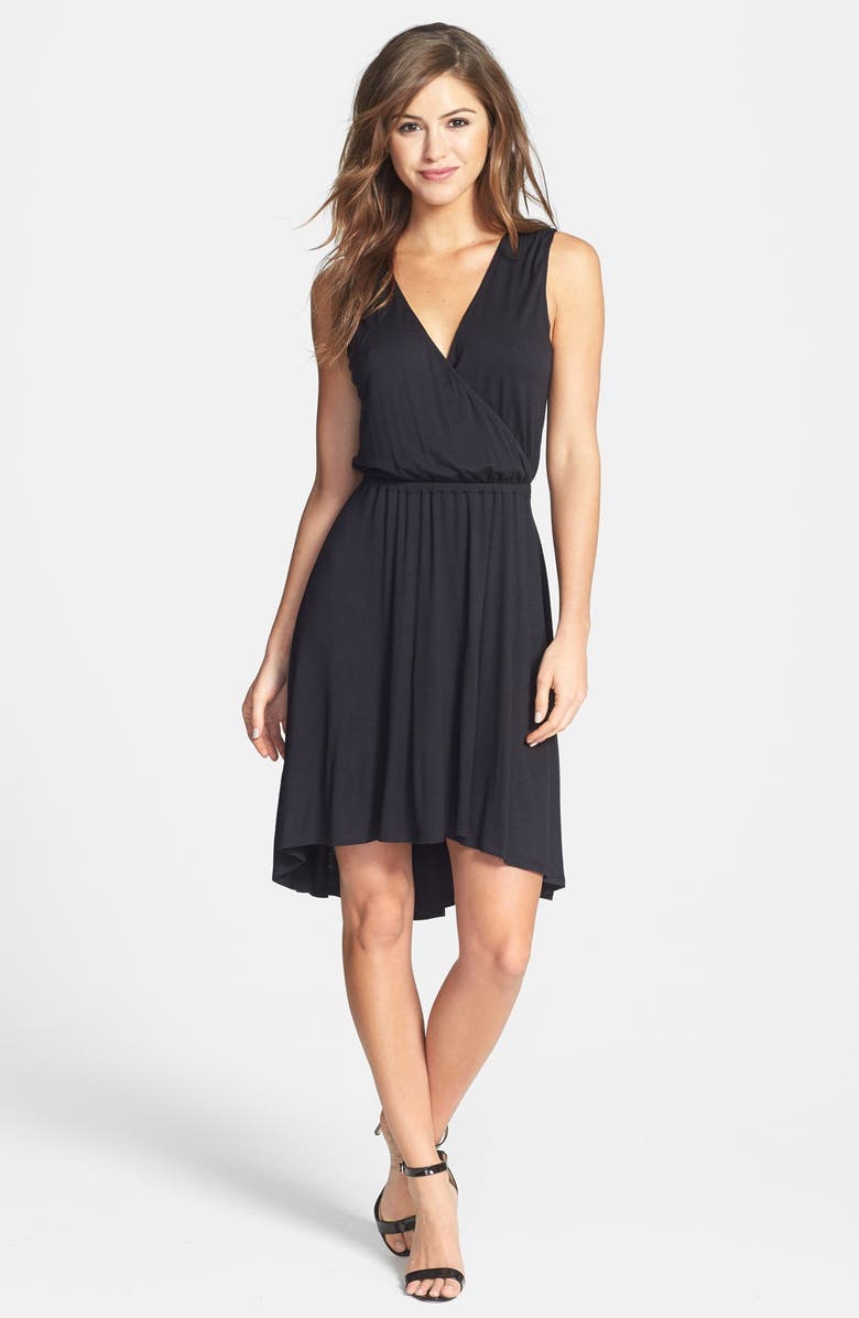 Caslon® Open Back High/Low Stretch Knit Dress (Regular & Petite