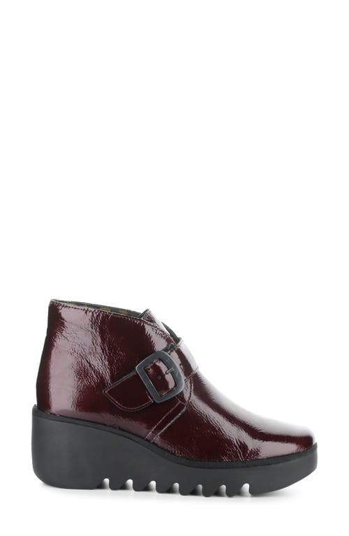 Shop Fly London Brit Wedge Bootie In Wine Rock