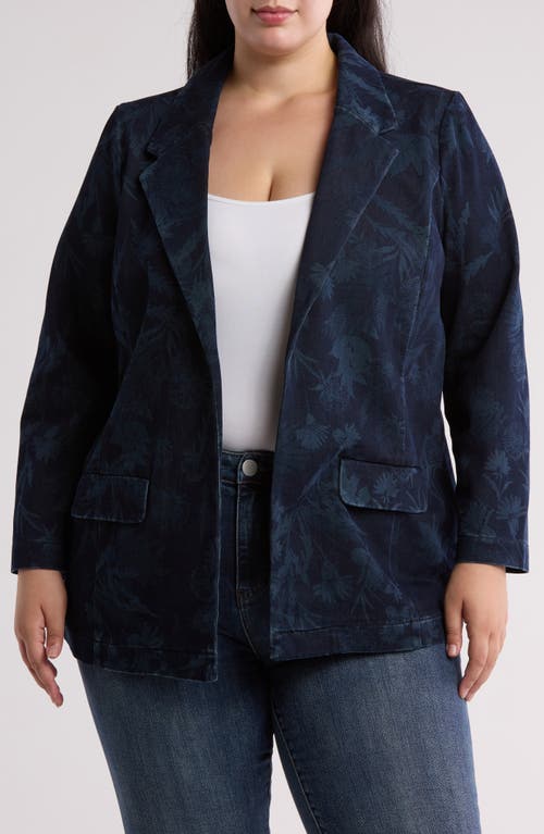 Shop Liverpool Los Angeles Oversize Denim Blazer In Shadow Floral