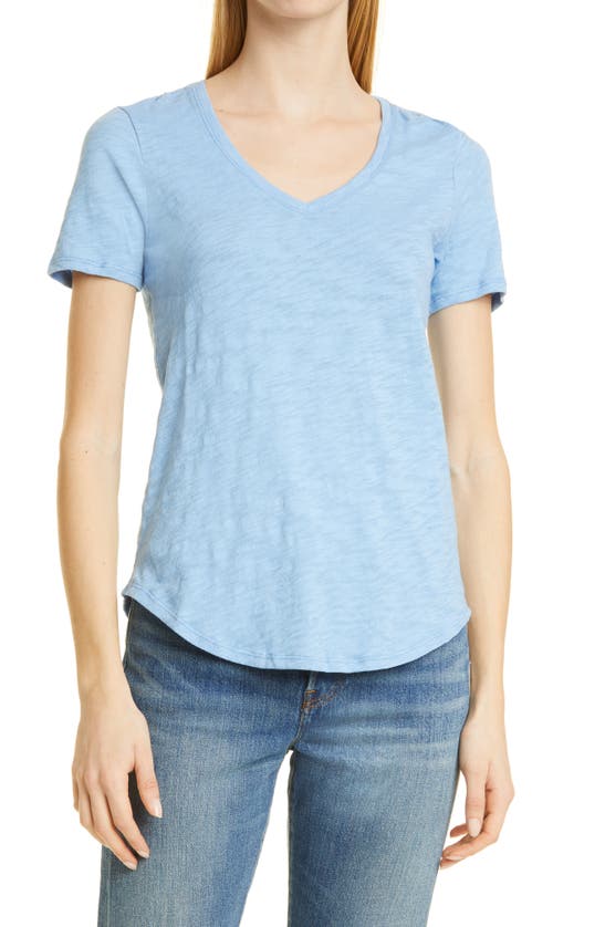 Atm Anthony Thomas Melillo Short Sleeve V-neck Tee In Blue