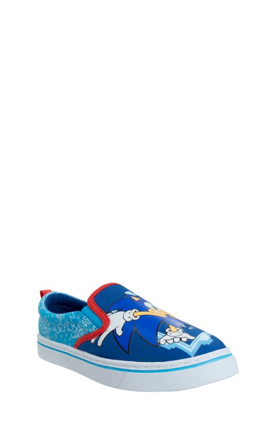 Shop Josmo Kids' Sonic The Hedgehog Slip-on Sneaker In Blue