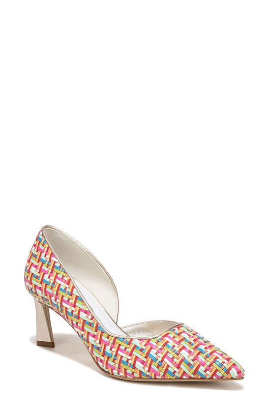 Franco Sarto Tana Pumps Women's Shoes In Pink Multi Woven Faux Leather ...