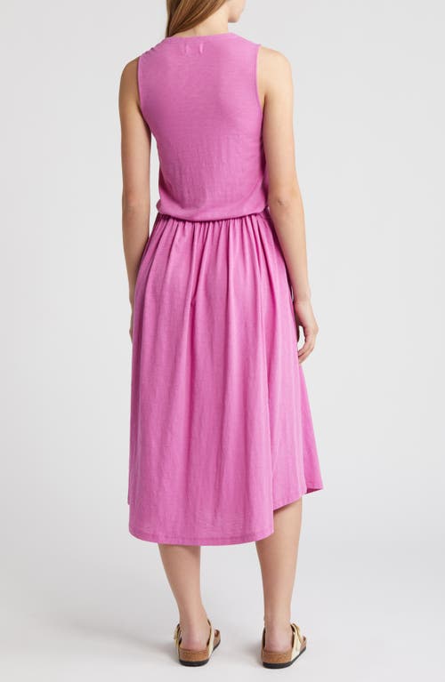 Shop Nation Ltd Brianna Sleeveless Pima Cotton Knit Midi Dress In Rosebud