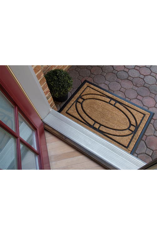 Shop Entryways Ellipse Recycled Rubber & Coir Doormat In Natural Coir/black
