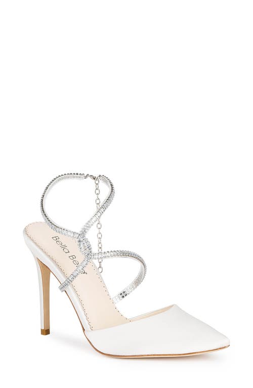 Bella Belle Sidney Chain Ankle Strap Pointed Toe Pump in Ivory