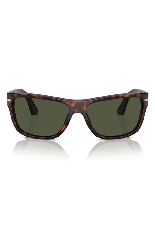 Persol 63mm Oversize Rectangular Sunglasses In Havana