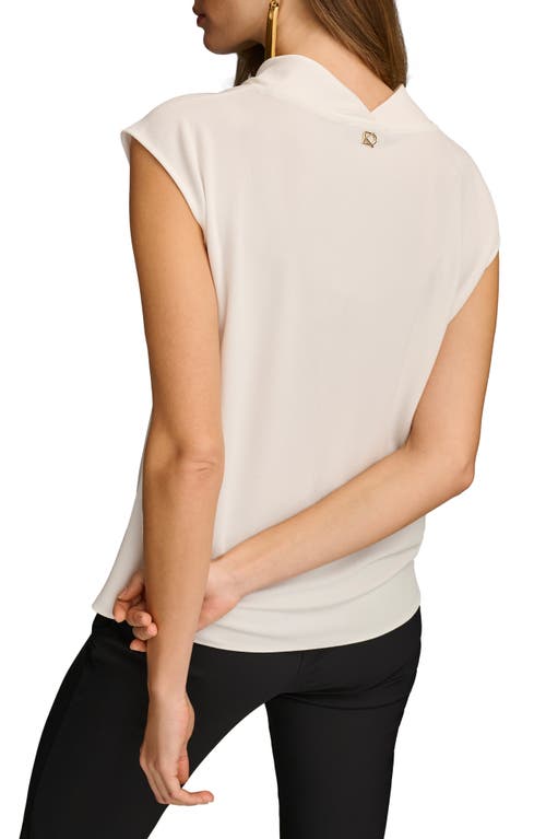 Shop Donna Karan New York Cap Sleeve Cowl Neck Top In Cream