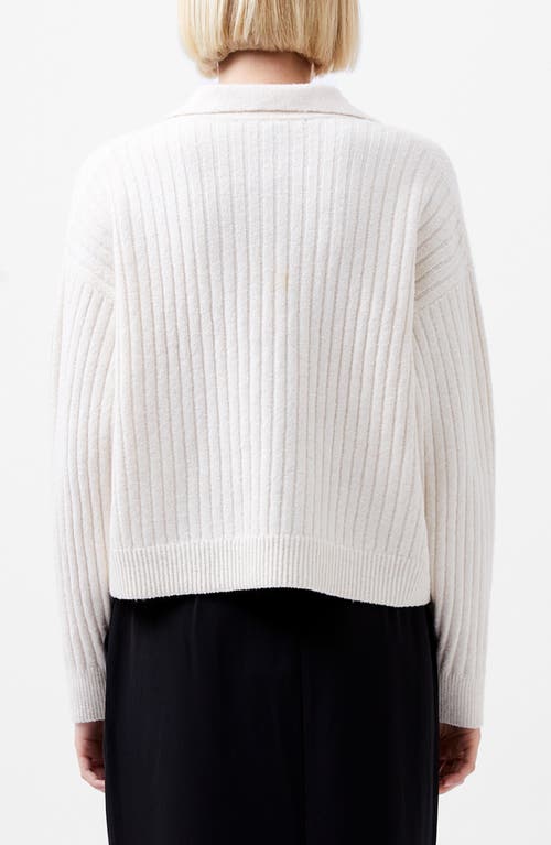 Shop French Connection Vhari Rib Johnny Collar Sweater In Oatmeal