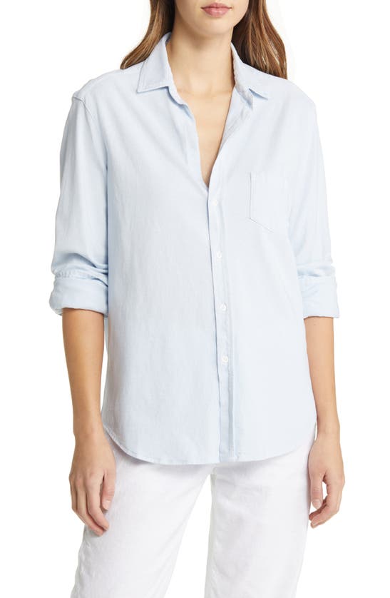 Frank & Eileen Eileen Knit Button-up Shirt In Shirting Blue