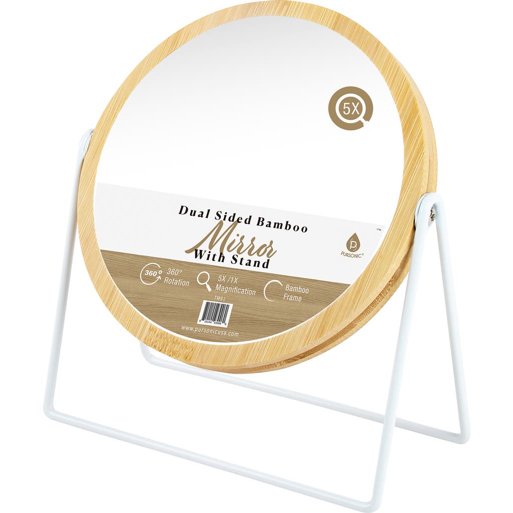 Pursonic Dual-side Mirror With Seamless 360° Rotation In Ivory