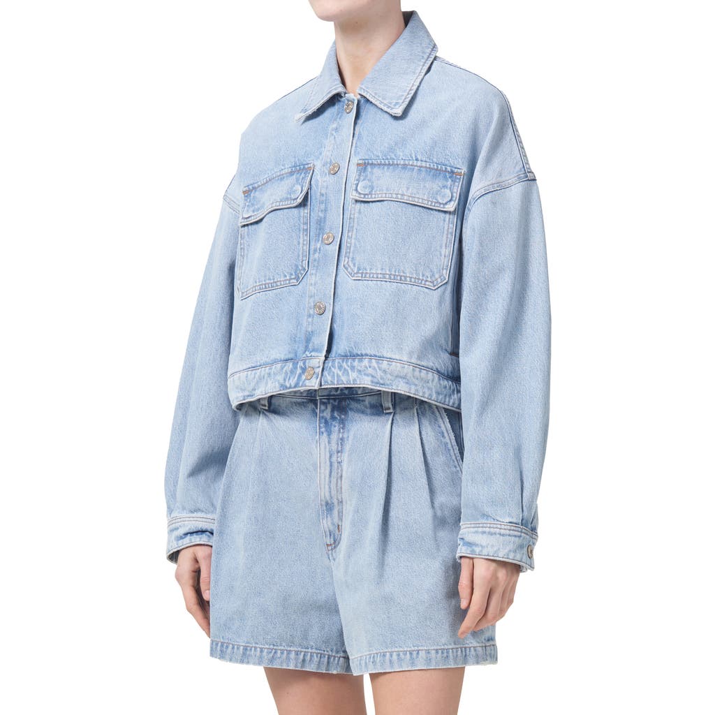 Agolde Luka Cropped Organic Denim Jacket In Swivel