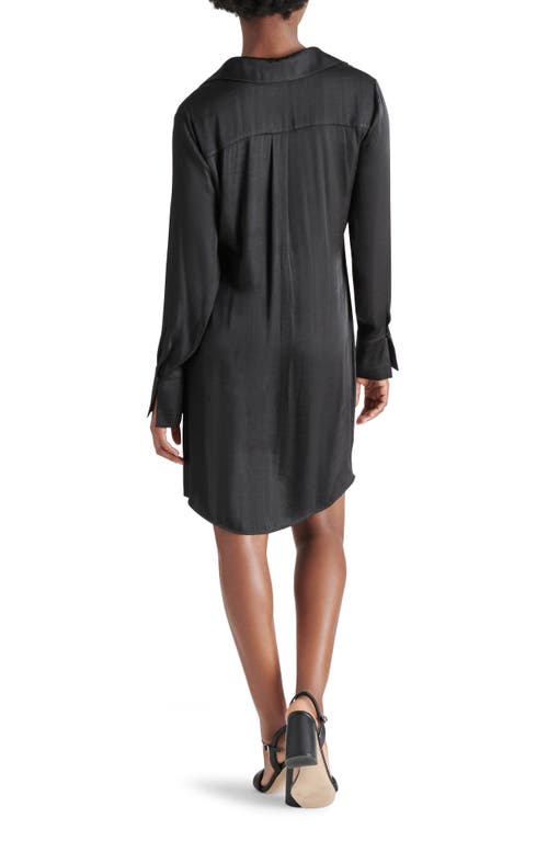 Shop Steve Madden Joanna Long Sleeve Shirtdress In Black