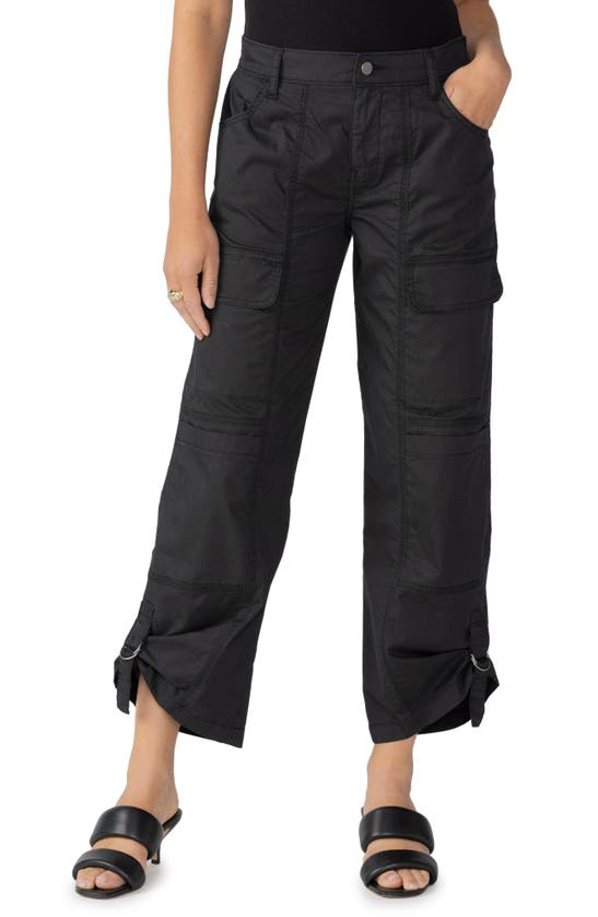 Shop Sanctuary Cali Straight Leg Crop Cargo Pants In Black