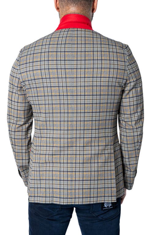 Shop Maceoo Descartes Unconstructed Plaid Coted Ivoire Yellow Blazer