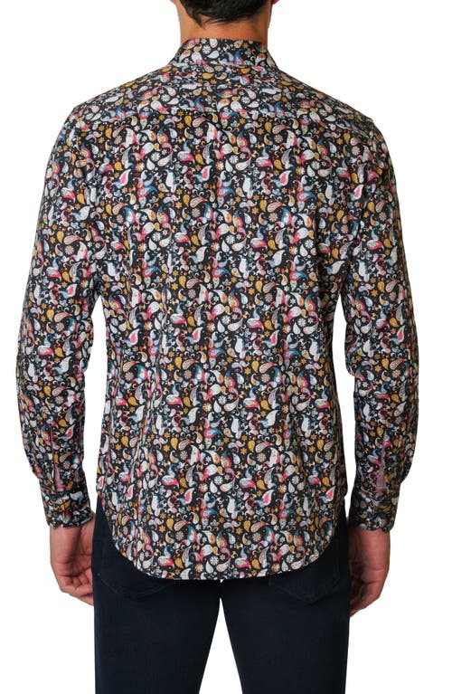 Shop Robert Graham Durham Paisley Woven Button-up Shirt In Black Multi