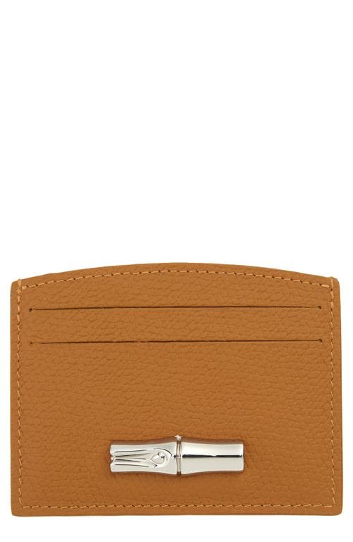 Longchamp Roseau 4-Slot Leather Card Case in Natural at Nordstrom