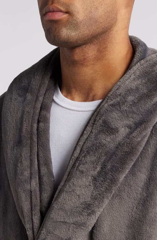 Shop Nordstrom Fleece Hooded Robe In Grey Tornado