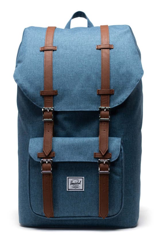 Shop Herschel Supply Co . Little America Backpack In Copen Blue Crosshatch