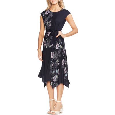 Vince Camuto Floral Vines Belted Dress, Blue