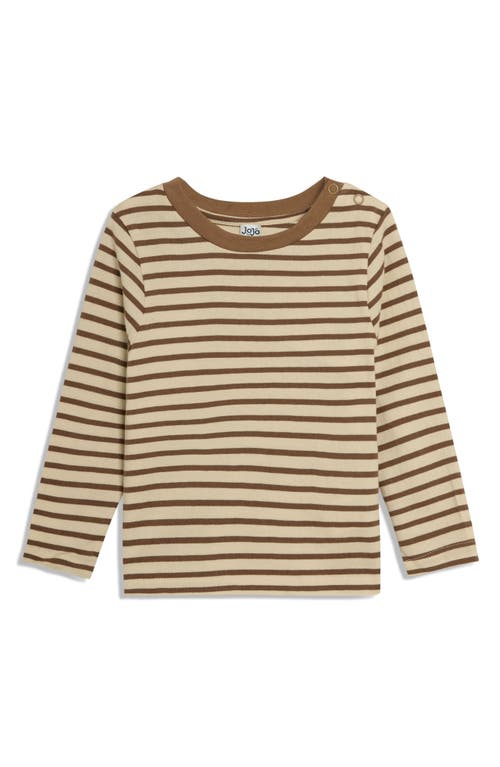 Shop Jojo Maman Bébé Jojo Maman Bebe Stripe Long Sleeve Cotton T-shirt & Corduroy Overalls Set In Brown