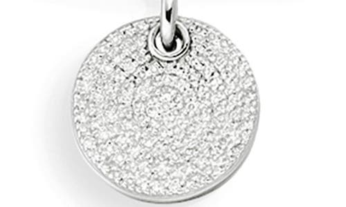 Shop Monica Vinader Ava Diamond Disc Pendant Necklace In Sterling Silver/diamond