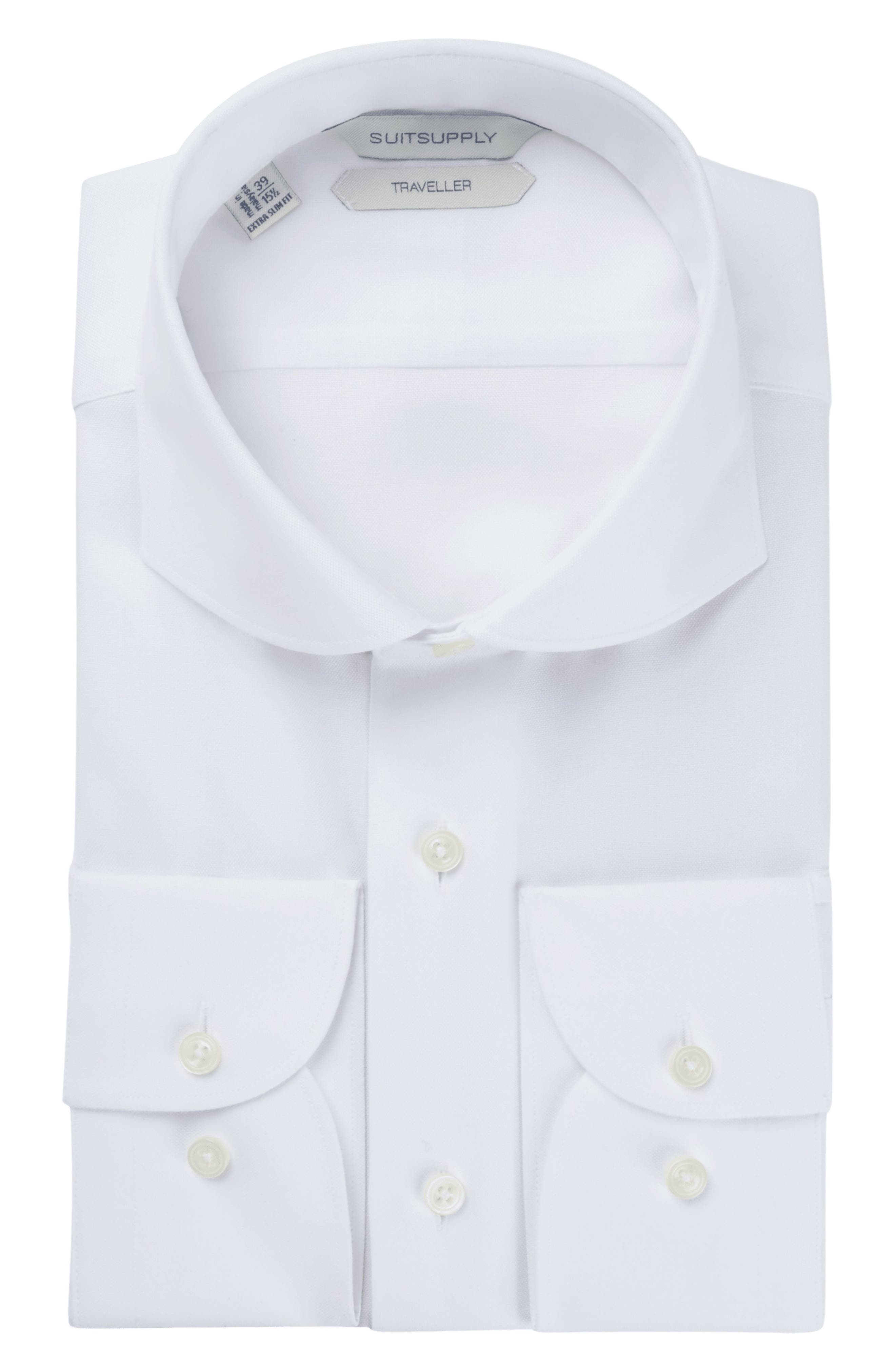 extra slim fit white dress shirt