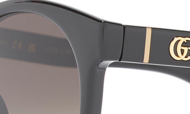 Gucci 53mm Gradient Round Sunglasses In Black Black Grey