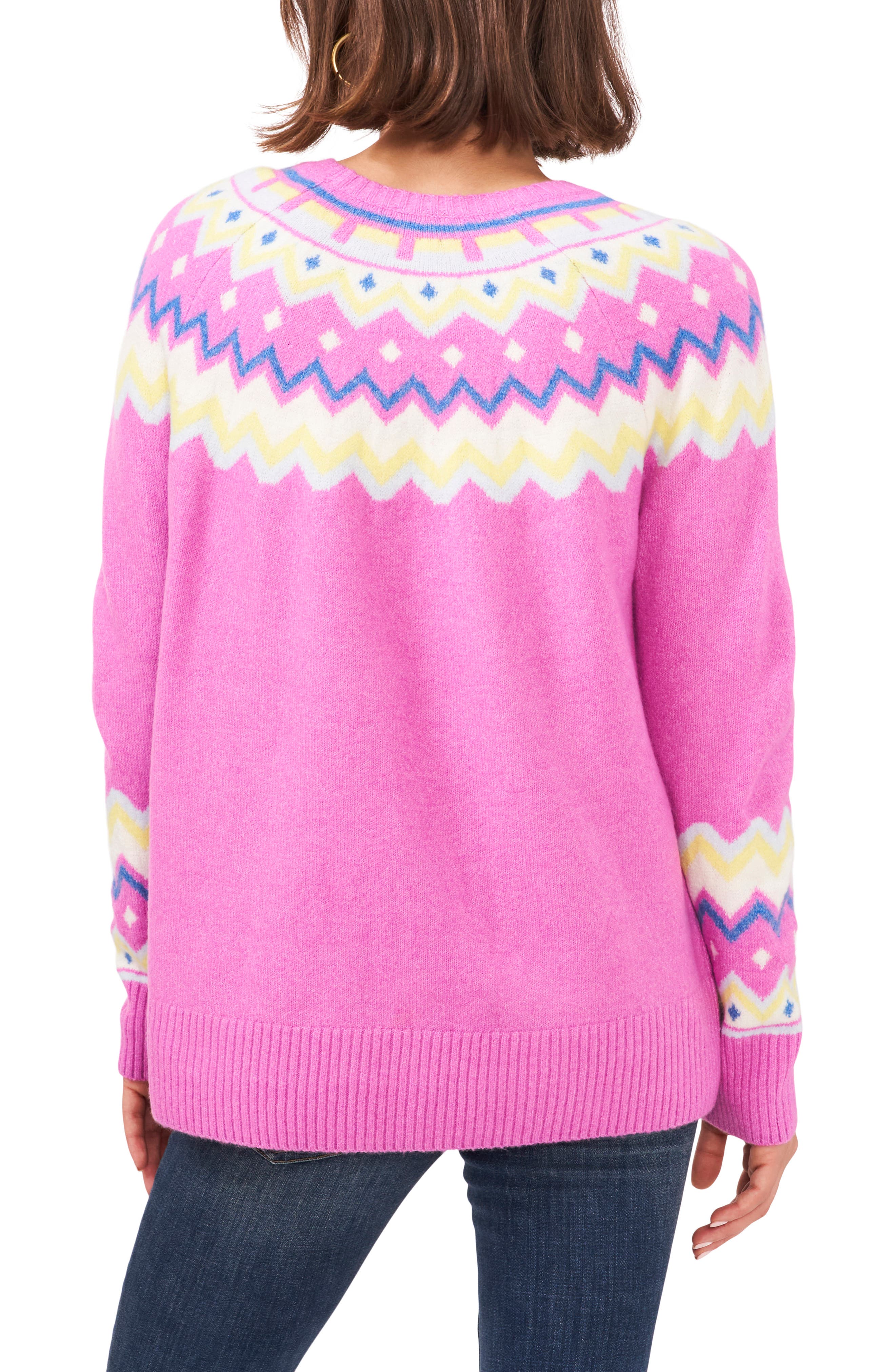 Vince Camuto Fair Isle Crewneck Sweater 