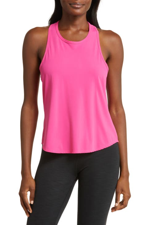 Fabletics Women's L Hot pink Norcross Seamless Fitted Workout Tank Top NWOT