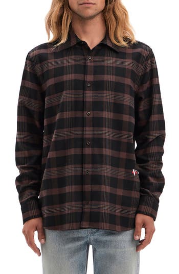 VAYDER VAYDER PRESTON PLAID COTTON & SILK FLANNEL BUTTON-UP SHIRT