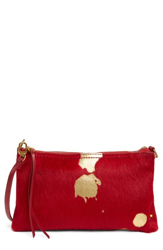 Hobo Darcy Genuine Calf Hair Crossbody Bag In Gold Leaf Cow Hide