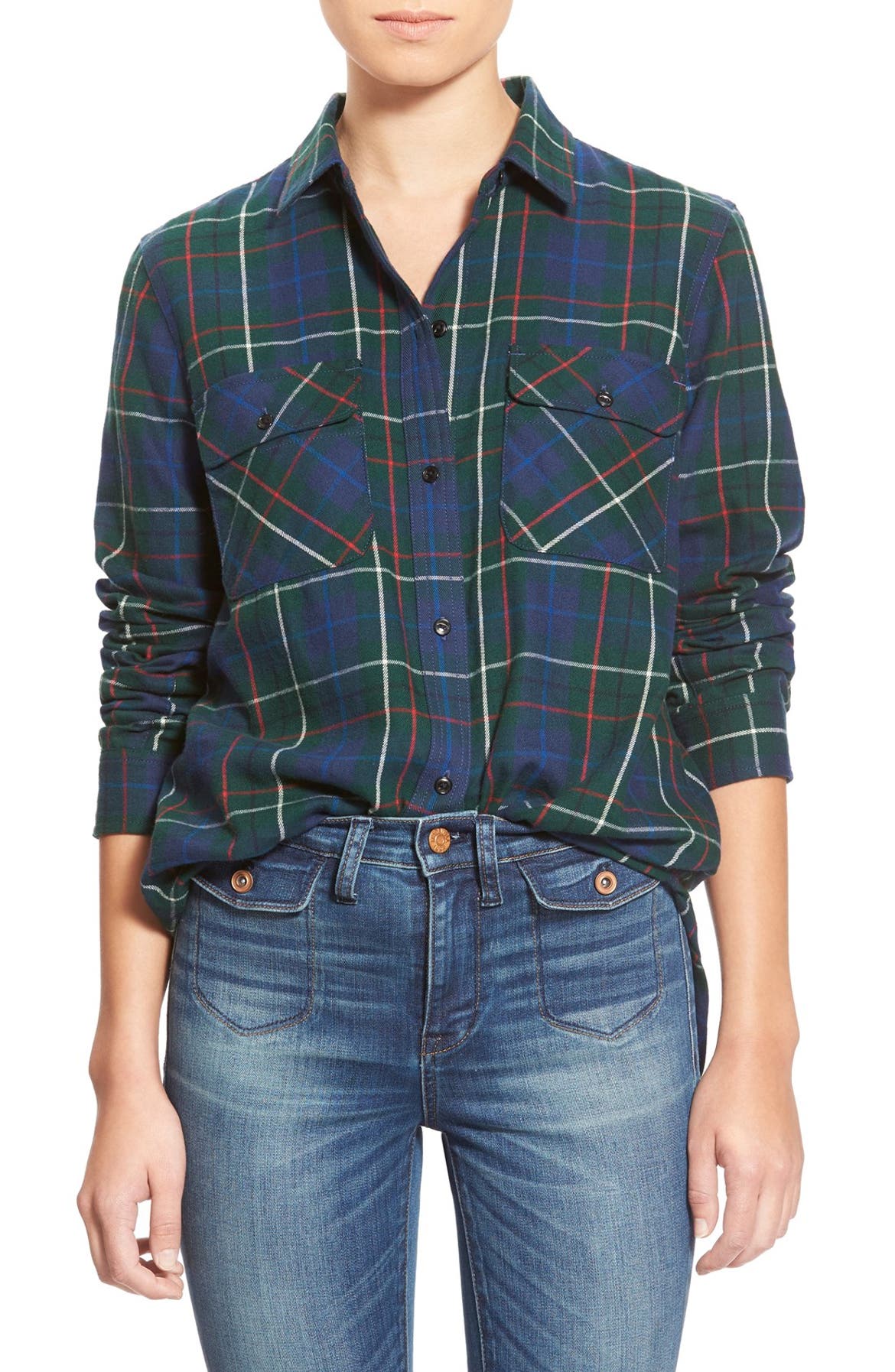Madewell Ex Boyfriend - Ontario Plaid Flannel Shirt | Nordstrom