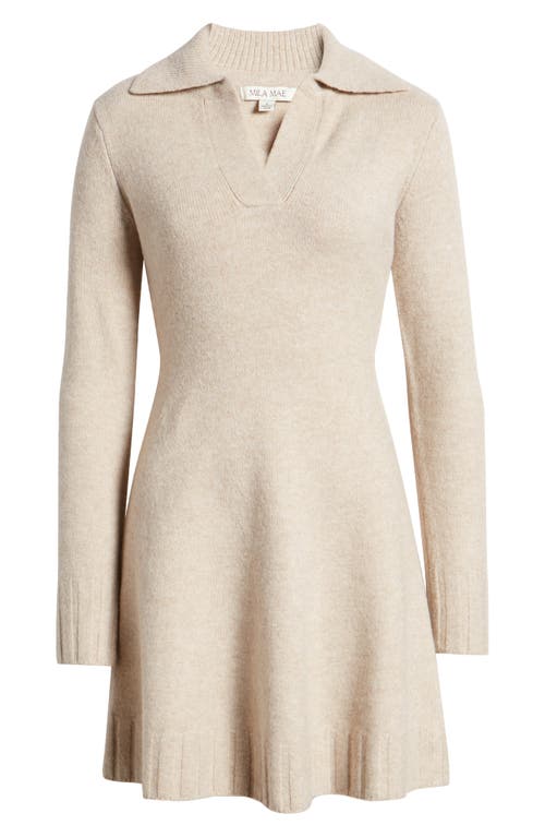 Shop Mila Mae Long Sleeve Sweater Minidress In Mocha