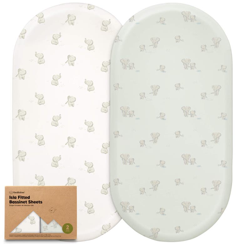 Shop Keababies 2-pack Isla Fitted Bassinet Sheets In Elly