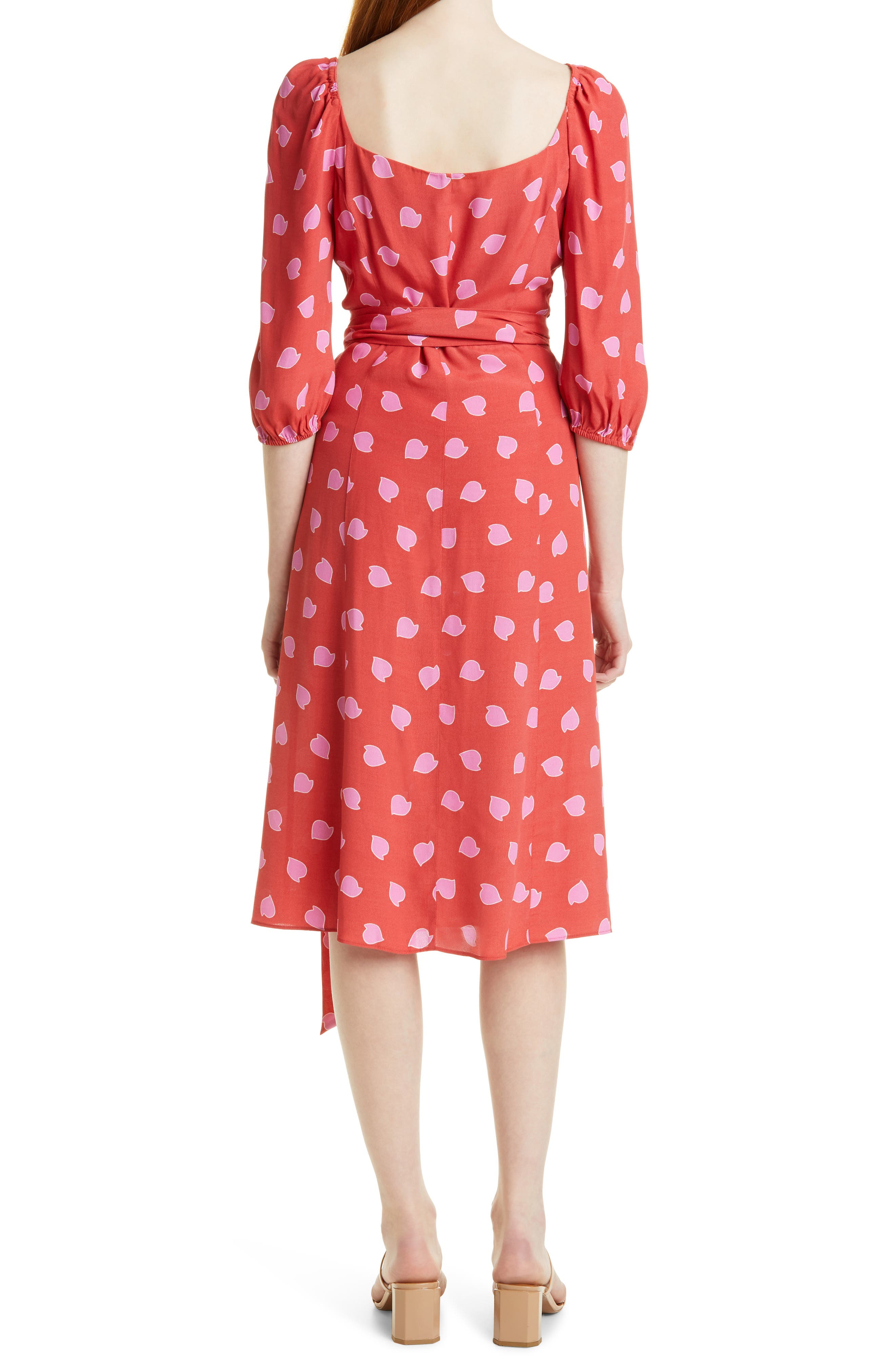DVF Battista Petal Print Wrap Dress 