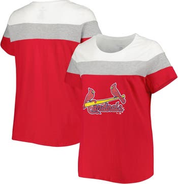 Profile Women's Red/Heather Gray St. Louis Cardinals Plus Size Colorblock T-Shirt