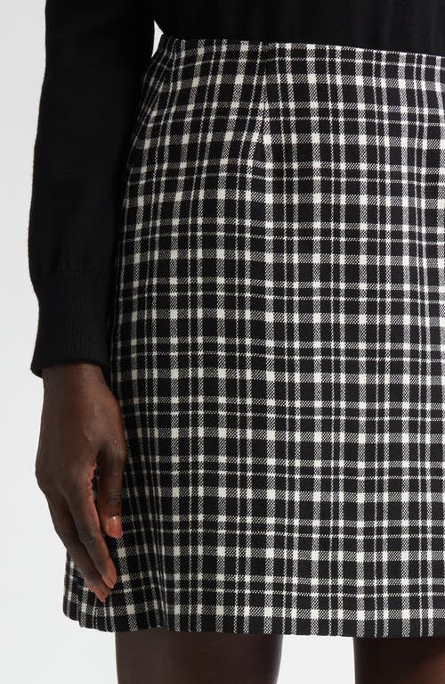 Shop Carolina Herrera Plaid Miniskirt In Black/white