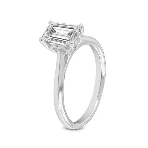 Shop Luvmyjewelry Baroness 14k White Gold Emerald Cut Lab Grown Diamond Engagement Ring