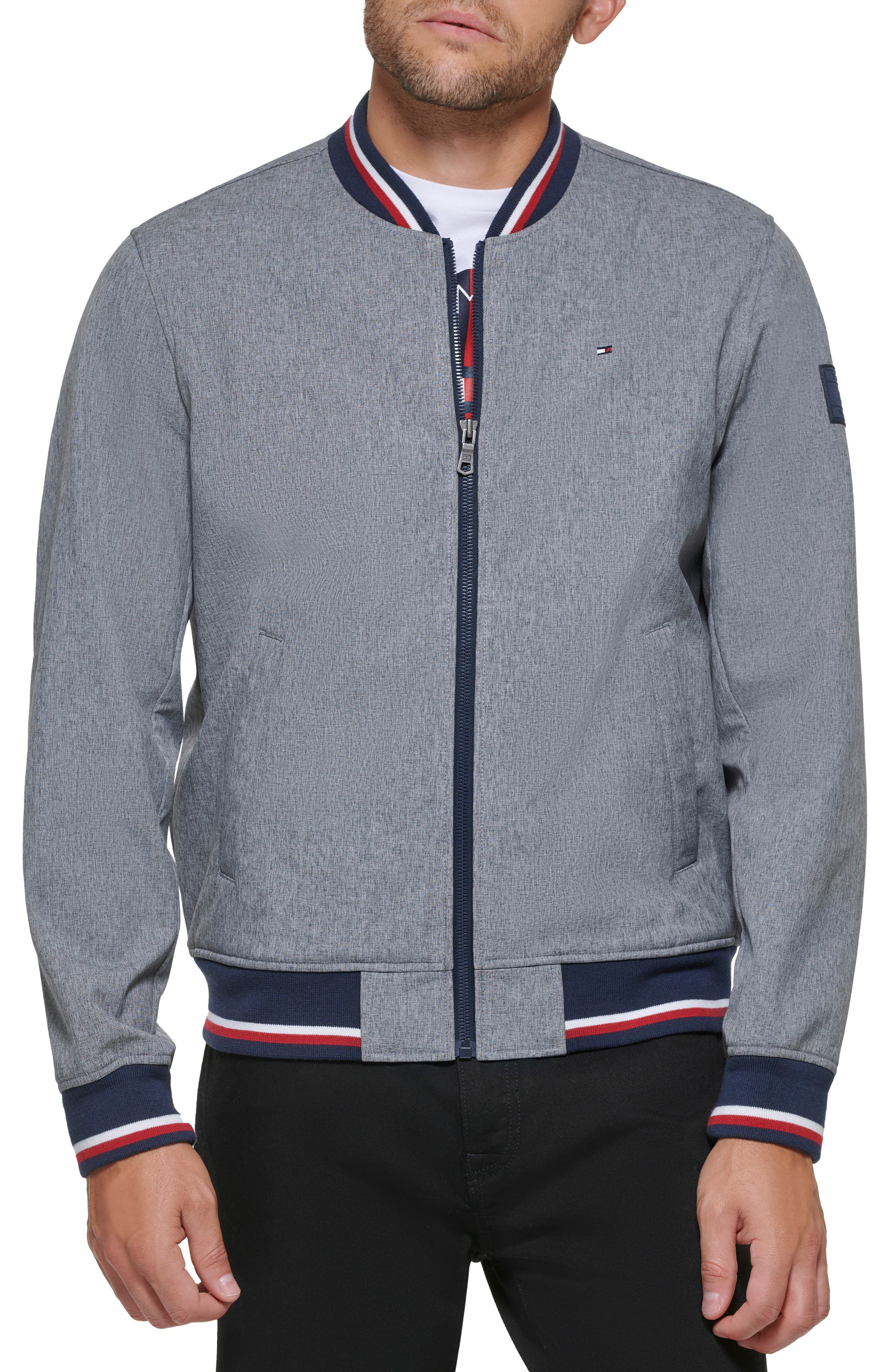 Soft Shell Varsity Bomber Jacket 