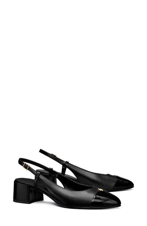 Tory Burch Cap Toe Slingback Pump In Perfect Black/perfect Black