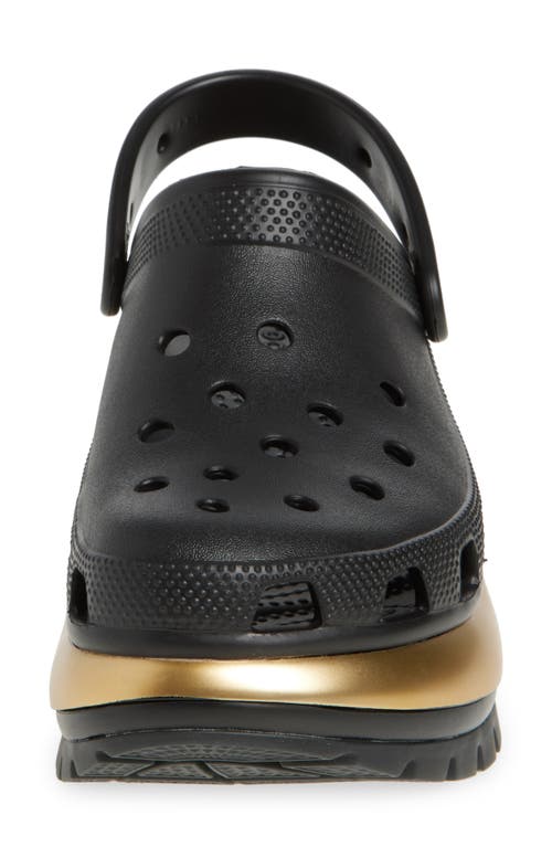 Shop Crocs Mega Crush Metallic Detail Clog In Black/gold