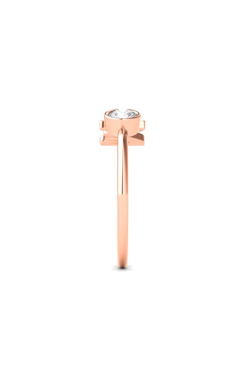 Hautecarat Letter Lab Created Diamond 18k Rose Gold Ring In 18k Rose Gold - M