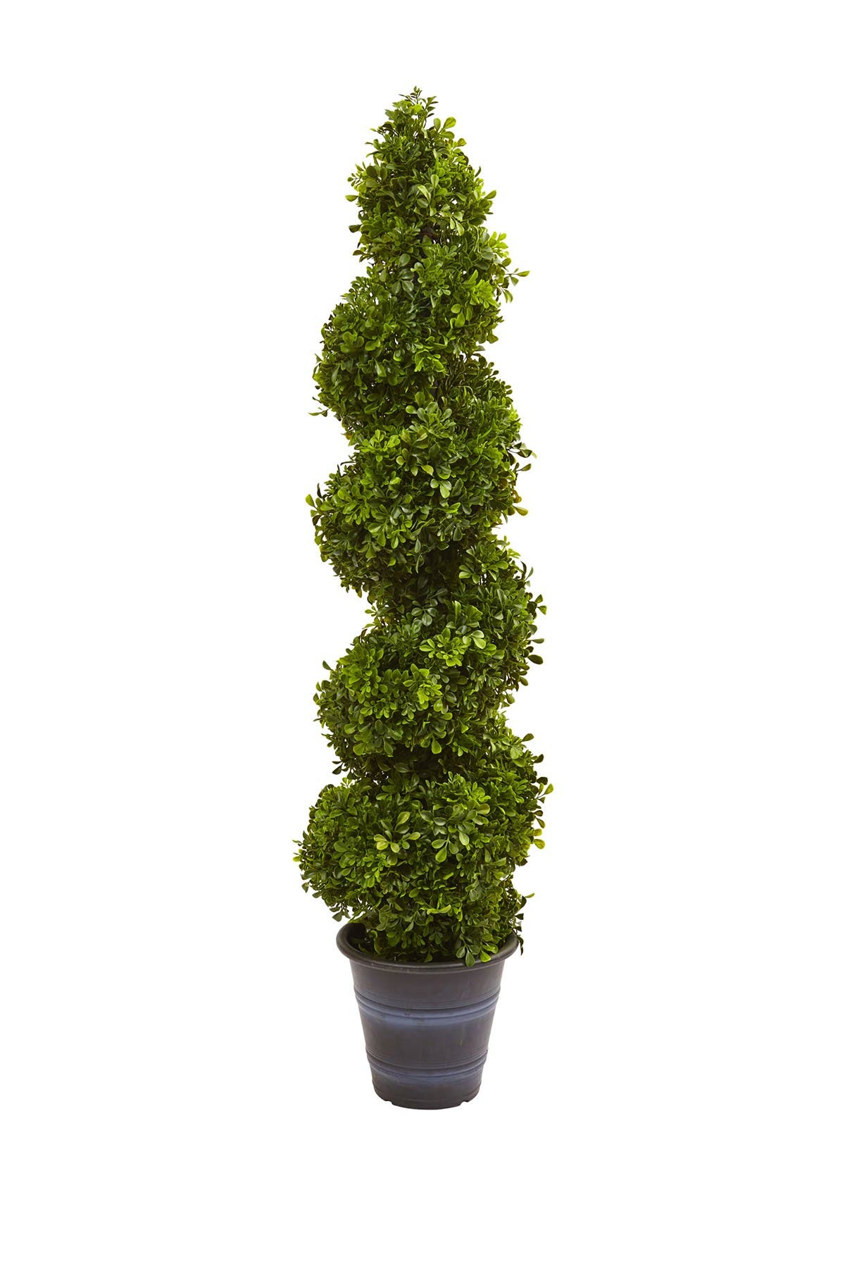 Shop Nearly Natural Green Boxwood Spiral Topiary With Planter