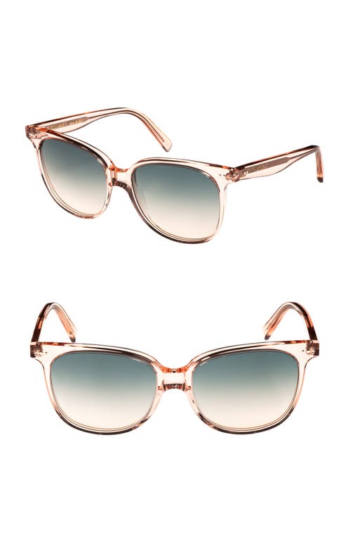 CELINE 57mm Square Sunglasses in Baby Pink/Turquoise
