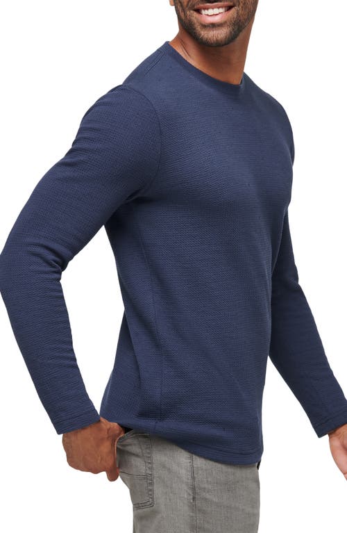Travismathew Cloud Waffle Crewneck Tee In Mood Indigo